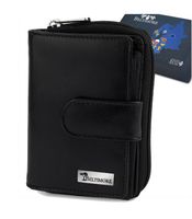 BELTIMORE portfel damski skórzany średni matowy z suwakiem P258 czarny