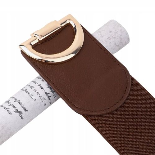 PASEK DAMSKI BRĄZOWY GUMA ELASTYCZNY 105-150 CM DO SUKIENKI MARYNARKI na Arena.pl