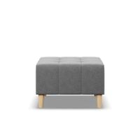 Pufa na nóżkach, pikowana, NUBO, 71x71x40 cm, jasny szary | TYLETEGOTU