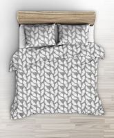 Pościel z kory 160x200 szara w białe piórka