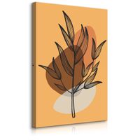 Obraz Na Płótnie Do Salonu Liście Gałązka Abstrakcja Styl Boho 40cm x 60cm
