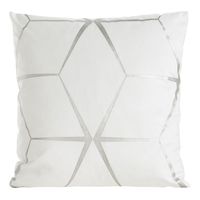POSZEWKA GEOMETRYCZNA WELUR VELVET 45X45 BIAŁA