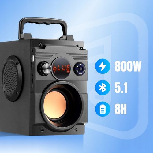GŁOŚNIK BEZPRZEWODOWY BLUETOOTH PRZENOŚNY 800W MOBILNY Z RADIEM FM USB na Arena.pl