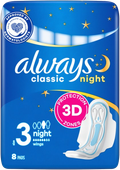 ALWAYS Podpaski ze skrzydełkami Night (rozmiar 3)