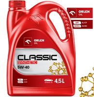 OLEJ ORLEN CLASSIC SYNTHETIC 5W40 4,5L | API SL SJ CF ACEA A3/B3 | 229.1