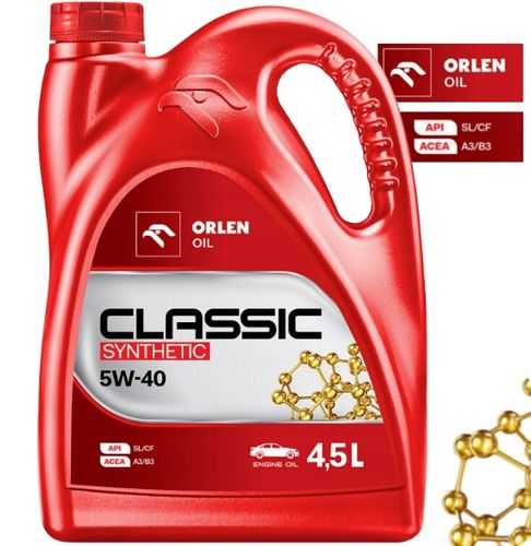 OLEJ ORLEN CLASSIC SYNTHETIC 5W40 4,5L | API SL SJ CF ACEA A3/B3 | 229.1 na Arena.pl