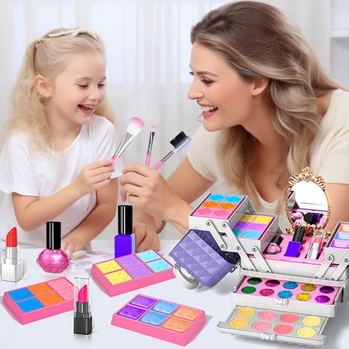 ZESTAW KUFEREK KOSMETYKÓW DO MAKIJAŻU I PAZNOKCI DLA DZIECI PREZENT 52PCS na Arena.pl