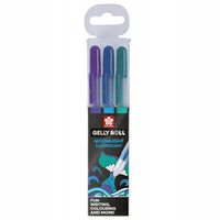 2 x Zestaw 3szt długopisów żelowych SAKURA Gelly Roll Moonlight OCEAN niebi