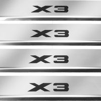 Listwa progowa BMW X3 G01 Stal nierdzewna 304 połysk z czarnymi literami