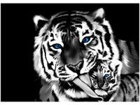 50X70CM TYGRYSY OBRAZ POKOJU DREWNINE