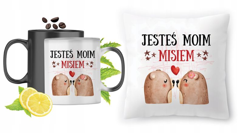 Misie Zestaw Kubek Magiczny + Poduszka Z Nadrukiem Ze Zdjęciem zdjęcie 1