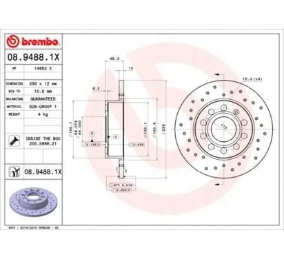 TARCZA HAM TYL 256X12 P XTRA BREMBO na Arena.pl