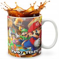 KUBEK 330ml GRAFIKA PREZENT ŚWIĘTA WZÓR - GRA SUPER MARIO + IMIĘ