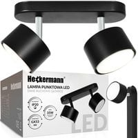 Lampa Punktowa Led Heckermann 8795314A Czarna 2X Głowica