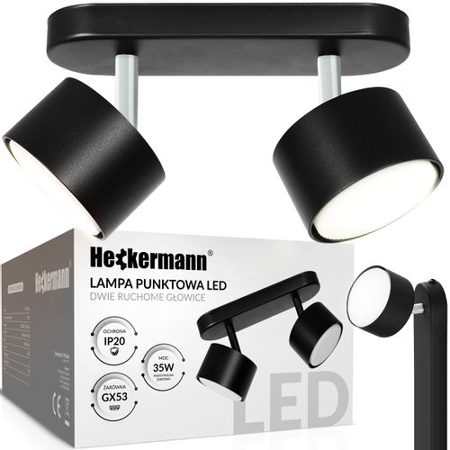 Lampa Punktowa Led Heckermann 8795314A Czarna 2X Głowica na Arena.pl