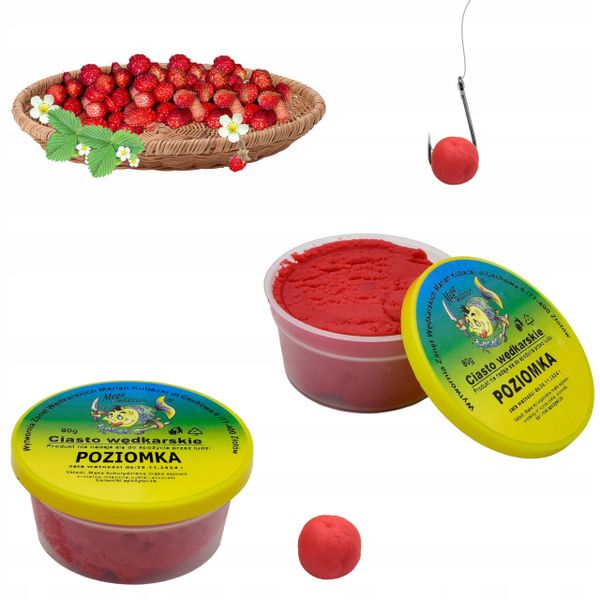 Gotowe Proteinowe CIASTO WĘDKARSKIE 80g Poziomka zdjęcie 1