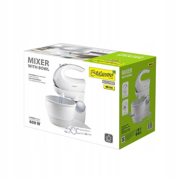 MOCNY Mikser MAESTRO Robot kuchenny Z MISĄ OBROTOWĄ 5 biegów TURBO 600W zdjęcie 2