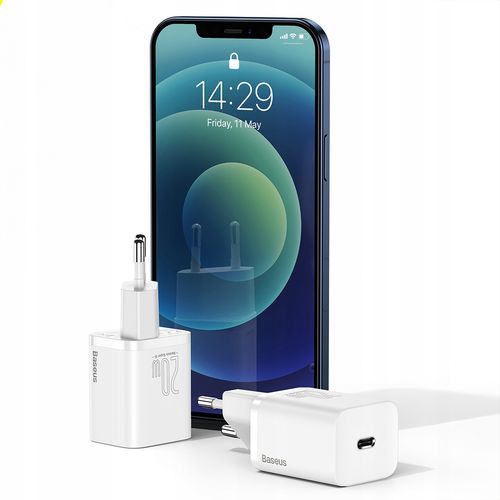 ŁADOWARKA BASEUS sieciowa Super Si Quick Charger 1xUSB-C 20W (biała) na Arena.pl