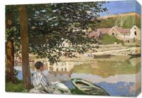 Obraz 70x50cm On the Bank of the Seine, Monet Vintage