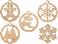 Ozdoby Świąteczne Choinkowe Bombki Drewniane Zawieszki na choinkę 30szt