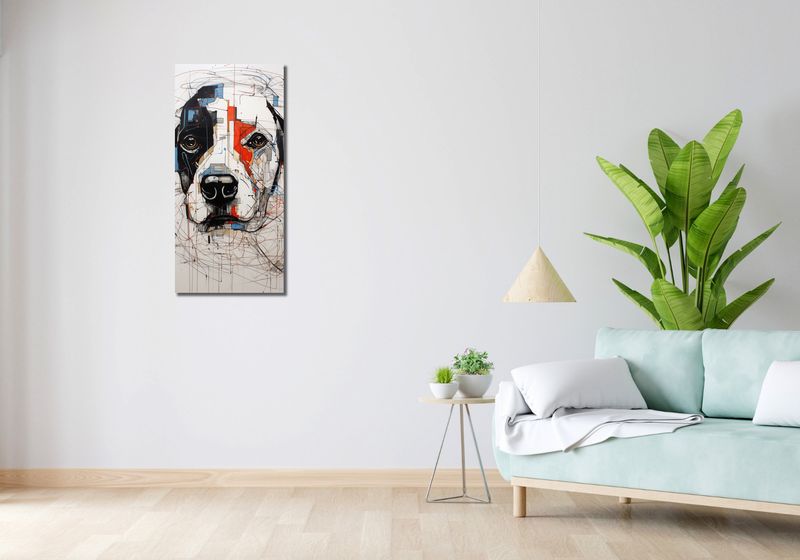Obraz 40x90cm Przyrysowany Psiak zdjęcie 2