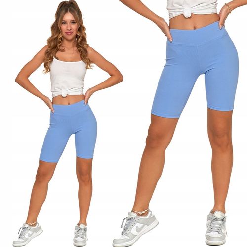 Moraj Prążkowane Legginsy Kolarki z Wysokim Stanem 850-013 Niebieski L/XL na Arena.pl