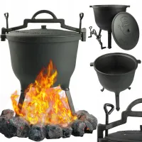KOCIOŁEK WĘGIERSKI GRILLOWY żeliwny garnek myśliwski 15l na ognisko