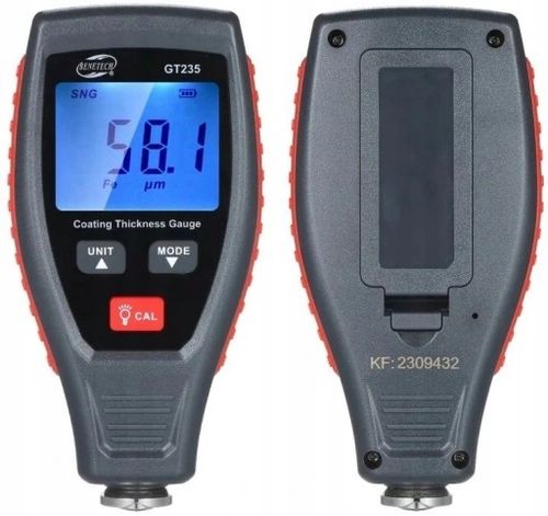 MIERNIK TESTER CZUJNIK GRUBOŚCI POWŁOKI LAKIERU STAL ALUMINIUM 0-1800 µm na Arena.pl