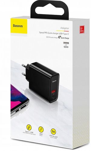 BASEUS ŁADOWARKA USB-C PD + USB QC SuperCharge 5A na Arena.pl