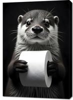 Obraz 70x100cm Vintage Artystyczny | Wydra | Portret Zwierząt Pop Art