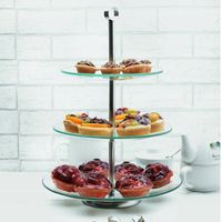 Piętrowa PATERA NA CIASTO OWOCE TORT szklana Tadar