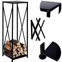 WYSOKI STOJAK KOSZ REGAŁ NA DREWNO KOMINKOWE OPAŁOWE METALOWY 111x34 CM