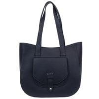 VEZZE torebka skórzana klasyczna z długimi rączkami na ramię V548 granatowa