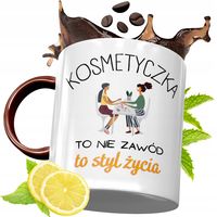Kubek Bordowy Dla Kosmetyczki Na Urodziny Prezent Z Nadrukiem Ze Zdjęciem