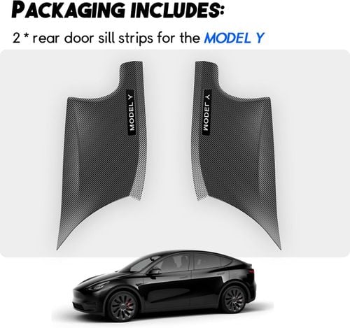 Listwy Progowe Tył do Tesla Model Y 2021 2023 2szt Carbon Czarne ABS na Arena.pl