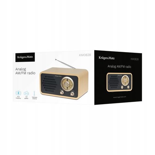 Radio sieciowe Kruger&Matz AM/FM antena teleskopowa RETRO na Arena.pl