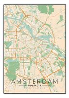 Amsterdam mapa kolorowa - plakat 50x70 cm