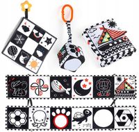 KSIĄŻECZKA SENSORYCZNA KONTRASTOWA MIĘKKA NAUKA WIDZENIA KSZTAŁTY DZWIĘKI