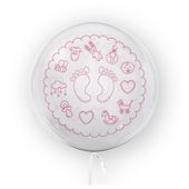 TUBAN Balon na roczek, urodziny, stópki różowe 45cm