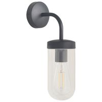 Czarna lampa ścienna Yago nad lustro do łazienki przezroczysta