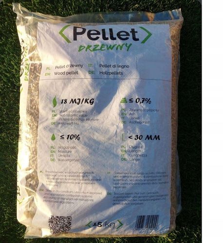 Pellet pelet drzewnySOSNOWY 6mm Certyfikat A1 worek 15kg 16,5MJ/kg Super! na Arena.pl