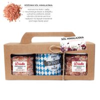 zestaw prezentowy dla Dziadka sól himalajska + płatki róż + kubek