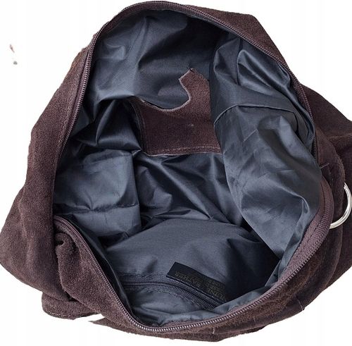 Torebka CZEKOLADOWA zamszowa WOREK Vera Pelle SKÓRA ZAMSZ NATURALNY na Arena.pl