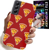 ETUI DO SAMSUNG GALAXY S22 - WZÓR Z WESOŁĄ PIZZĄ NA CZERWONYM TLE
