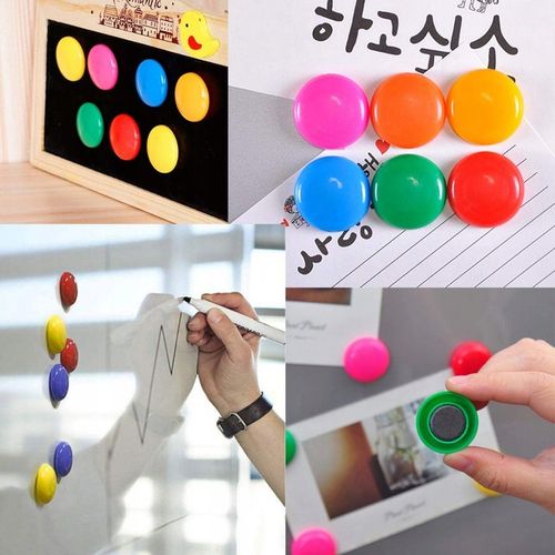 Magnesy na lodówkę do tablic okrągłe mix kolorów 30 mm 40 sztuk na Arena.pl