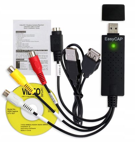 VIDEO GRABBER EASYCAP PRZECHWYT ZGRYWANIE Z kaset VHS NA kamery PC AV USB 3 na Arena.pl