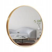 ŚCIENNE OKRĄGŁE LUSTRO Z ZŁOTĄ OBRAMÓWKĄ - 60CM