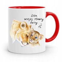 Kubek Czerwony Prezent Dla Mamy Matki Lwicy Z Nadrukiem Ze Zdjęciem