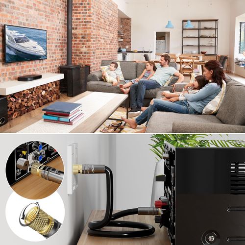 Kabel Antenowy Koncentryczny Satelitarny 70m 4K HDTV Złote Złącza F Czarny na Arena.pl