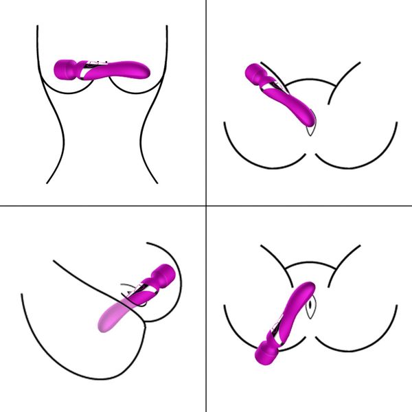 Stymulator-Silicone Dual Massager Usb 7+7 Function Purple zdjęcie 4